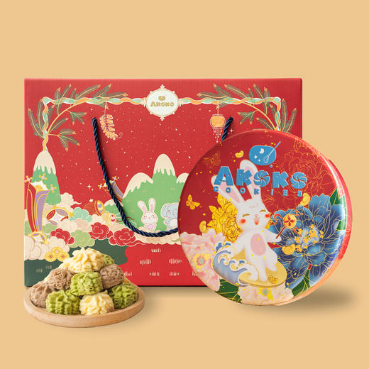 【大罐礼盒|送礼】AKOKO繁花兔影曲奇饼干礼盒580g 送礼优选 商品图1