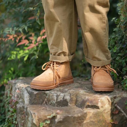 仿皮毛一体冬季新品男士加绒加厚防滑工装雪地靴 商品图0