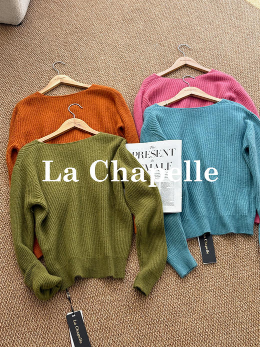 专柜实拍【兔毛+山羊绒+绵羊毛】拉夏贝尔/La Chapelle高品质混纺~超软糯超亲肤！氛围感V领针织毛衣 商品图2