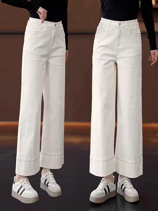 双十一特卖！！（样衣）微脏100%棉九分宽边九分直筒裤-喜出 商品图0