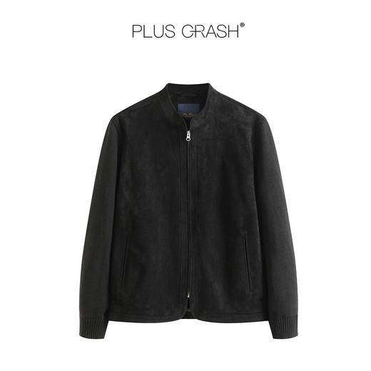 PLUS CRASH2025冬季短款修身时尚百搭老钱风针织拼接立领夹克外套 商品图3
