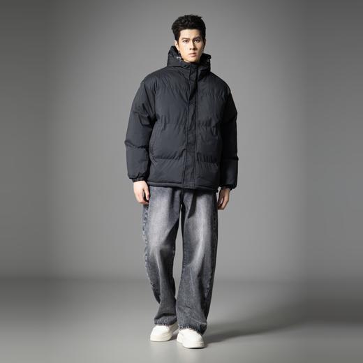 PINLI品立2025冬季新款宽松连帽黑色棉衣外套男潮牌百搭休闲棉服GD253105166 商品图4