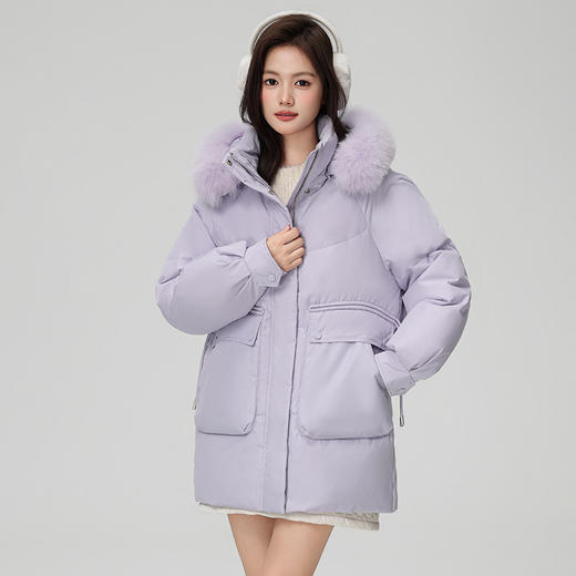 DENG同厂！可拆卸狐狸毛领中长款休闲羽绒服｜90%含绒量，不止轻便、更具保暖 商品图7