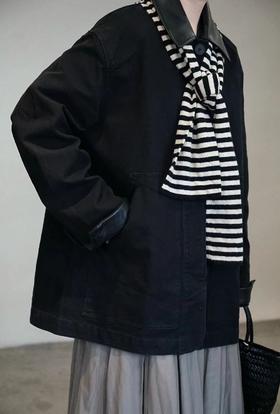 Studio nicholson皮领口袋工装夹克