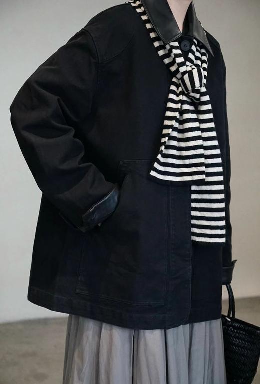 Studio nicholson皮领口袋工装夹克 商品图0