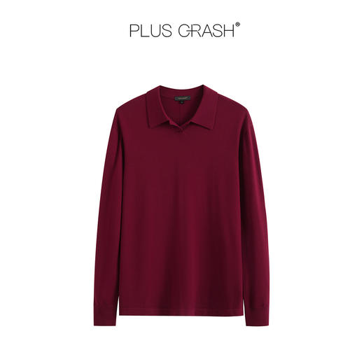 PLUS CRASH2025秋冬新款100%极细美丽诺羊毛一体海鸥领针织羊毛衫 商品图4