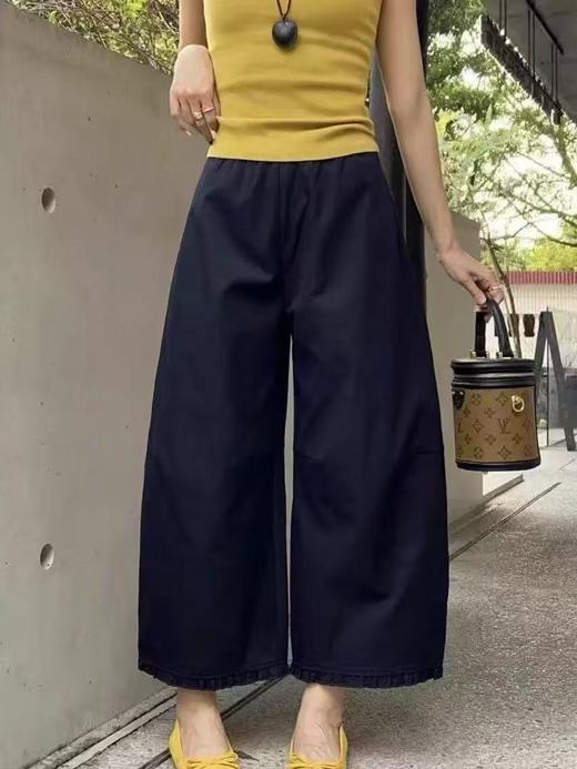 双十一特卖！！B017高品质裤脚花边秋季新款显瘦九分裤-喜出 商品图0