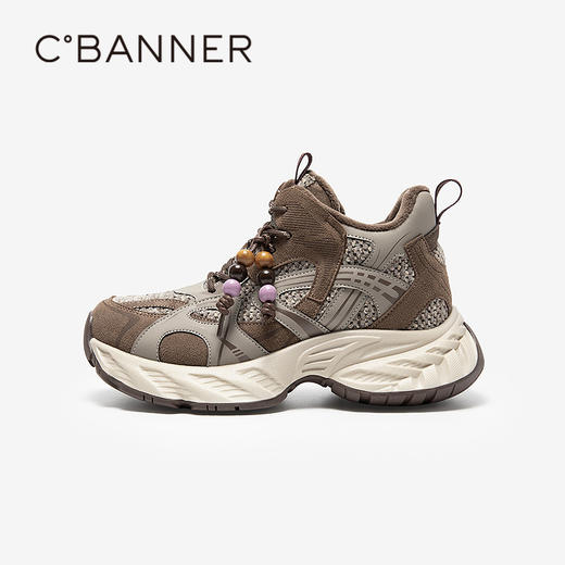 千百度厚底耐磨老爹鞋女增高加绒保暖时尚运动休闲鞋A25650829 商品图2