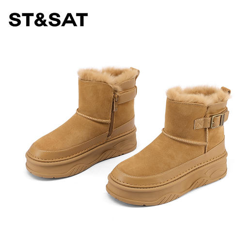 星期六百搭扣带加绒厚底雪地靴SSC411A06P 商品图8
