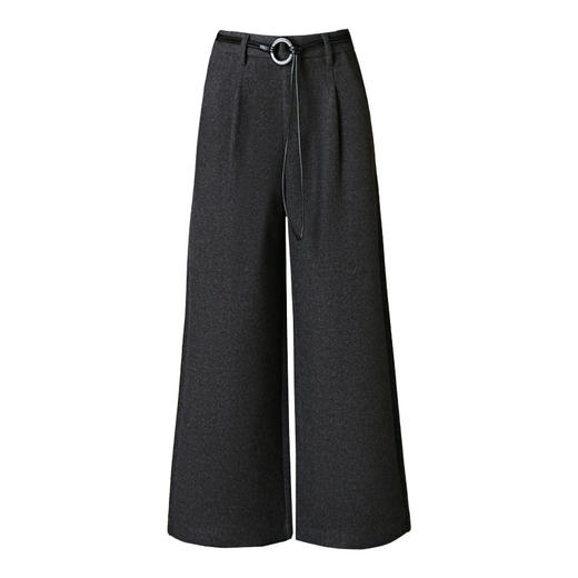 HSS 3071羊毛呢休闲阔腿裤高腰小个子加厚九分裤 商品图4