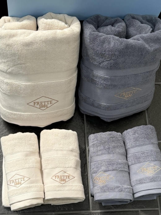 FRETTE埃及棉浴巾三件套。先说一下尺寸
毛巾：37x75cm（两条）
浴巾：80x160cm 商品图7