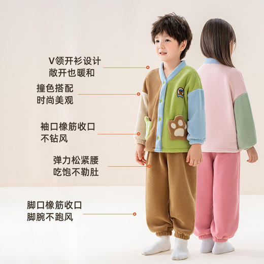 汪汪队儿童睡衣秋冬珊瑚绒男童家居服套装女宝宝睡服法兰绒暖预售 商品图2