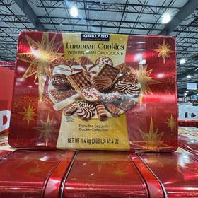 美国🇺🇸特价折扣340元🉐🉐直邮包税！Kirkland 多口味欧式比利时巧克力曲奇饼干礼盒。1.4公斤😋没有看错是 公斤
