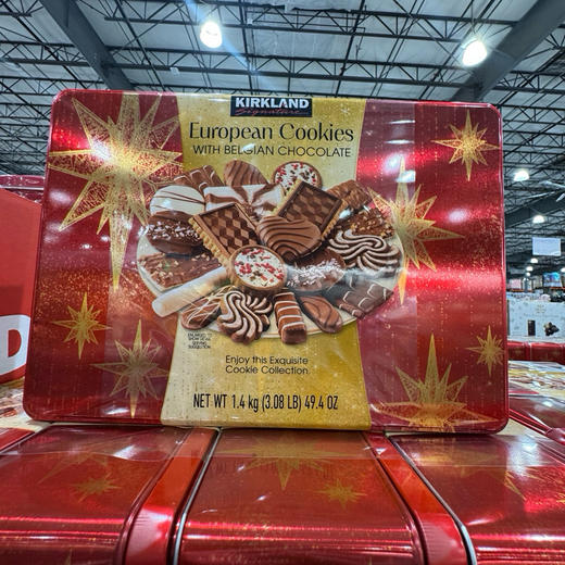 美国🇺🇸特价折扣340元🉐🉐直邮包税！Kirkland 多口味欧式比利时巧克力曲奇饼干礼盒。1.4公斤😋没有看错是 公斤 商品图0