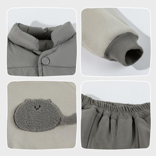 贝贝怡童装儿童秋冬套装三件套夹棉马甲保暖卫衣长裤新款男童冬装ZB4ET018 商品图6