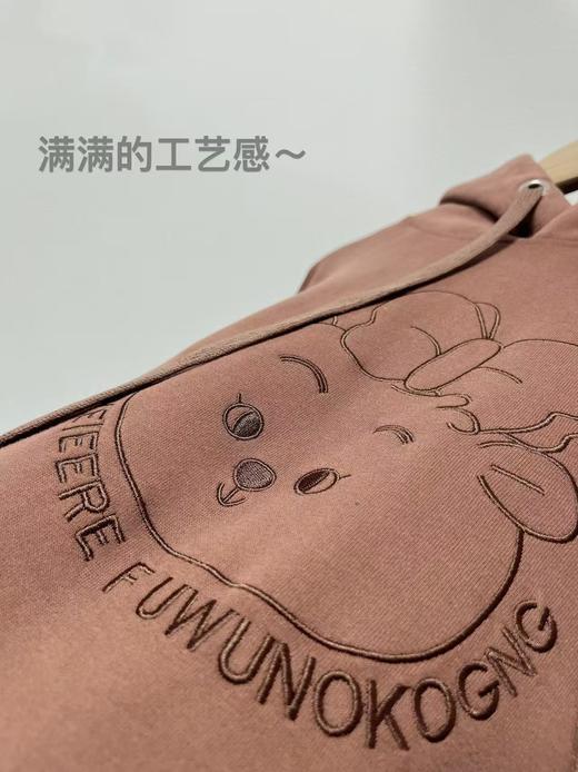 【卫衣系列】95%棉-刺绣工艺连帽可爱猫宽松卫衣-喜出 商品图4