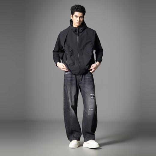 PINLI品立2025秋季新款男士宽松连帽背心休闲梭织马甲外套上衣潮GD253107151 商品图4