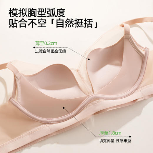 【商场同款】熳洁儿 轻纱曲线系列小胸聚拢中厚杯无骨无钢圈光面无痕AB通杯24201525 商品图1