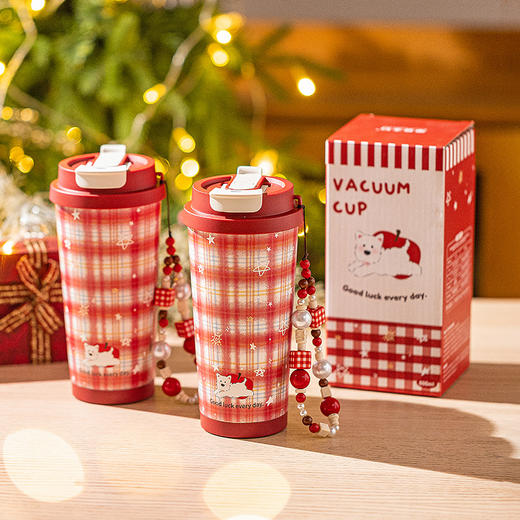 摩登主妇陶瓷内胆保温杯女生高颜值2025新款吸管水杯便携咖啡杯子 商品图0