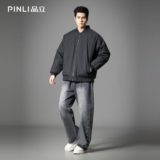 PINLI品立2025冬季新款棒球领棉服外套男士潮牌宽松休闲立领棉衣GD253105167 商品图1