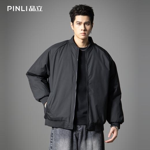 PINLI品立2025冬季新款棒球领棉服外套男士潮牌宽松休闲立领棉衣GD253105167 商品图0