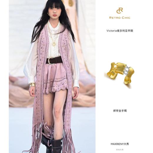 【陈婧菲、邬君梅、陈卓璇同款】Victoria维多利亚系列｜绑带金手镯 商品图3