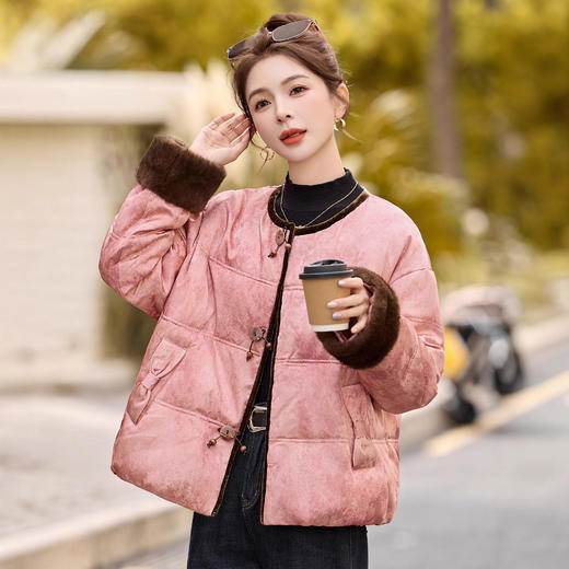 气质好看显瘦减龄复古时尚休闲范，新中式羽绒服女外套HR-808-1 商品图3