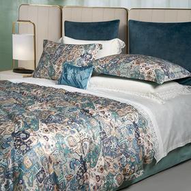 【whinny/惠谊】精致婉约长绒棉全棉贡缎数码印花四件套 宋雅集