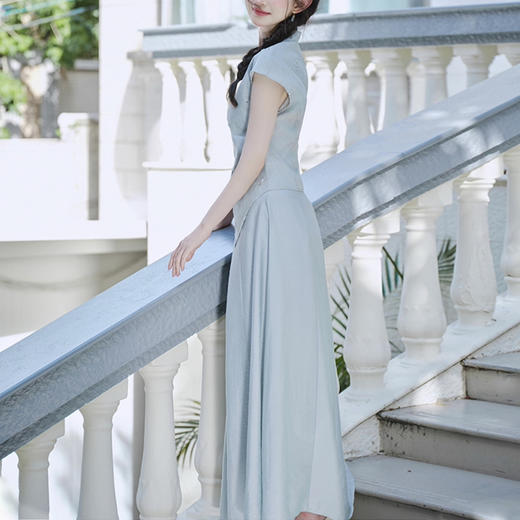 裁缝学苑AH81新中式旗袍套装不规则无袖小衫纸样阔腿裤裙裤打版 商品图2