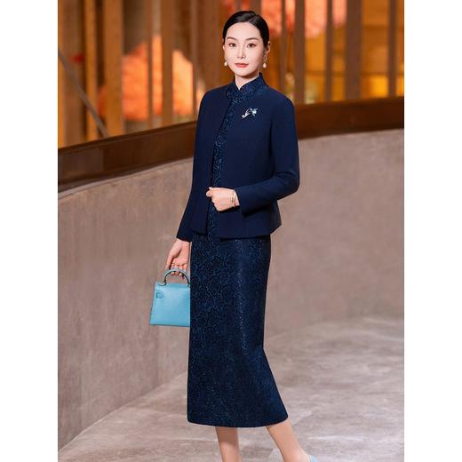 YBY 540C89毛呢套装裙端庄大气修身显瘦连衣裙时尚两件套 商品图1