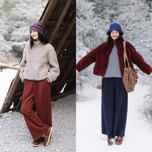 特绽放759朵/“拥抱”羊羔毛·羊羔毛绒感立领拉链短外套加厚上衣 商品图2