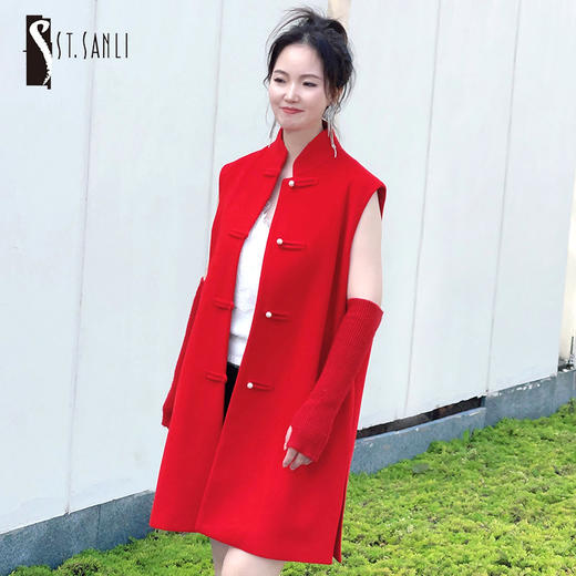 ST.SANLI【定制系列】新中式立领盘扣马甲GA122D25 商品图1