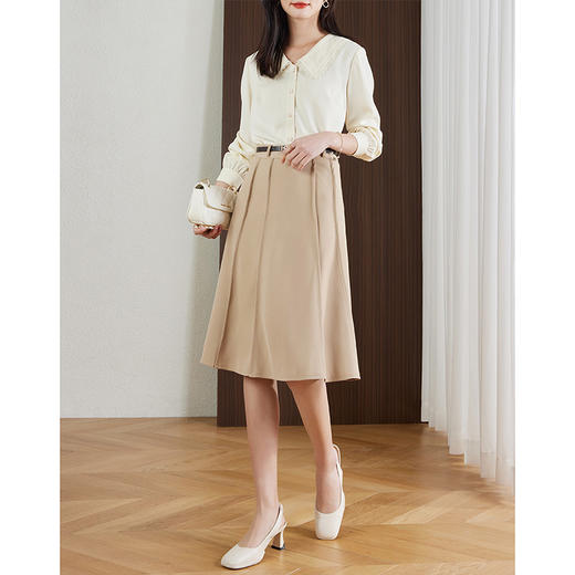 【年终特卖】熙世界优雅时尚气质职场中长款半裙女早秋季通勤半身裙 商品图4