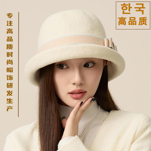 韩国东大门高品质皮带羊毛，渔夫帽高订显脸小毛呢盆帽 JC-M3231 商品图0