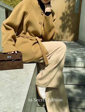 12.12错过没有！清货不退袖口有些开线，介意勿入高端系列！！10%羊绒➕90%羊毛双面尼中款大衣-喜出