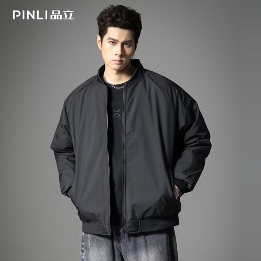 PINLI品立2025冬季新款棒球领棉服外套男士潮牌宽松休闲立领棉衣GD253105167 商品图3