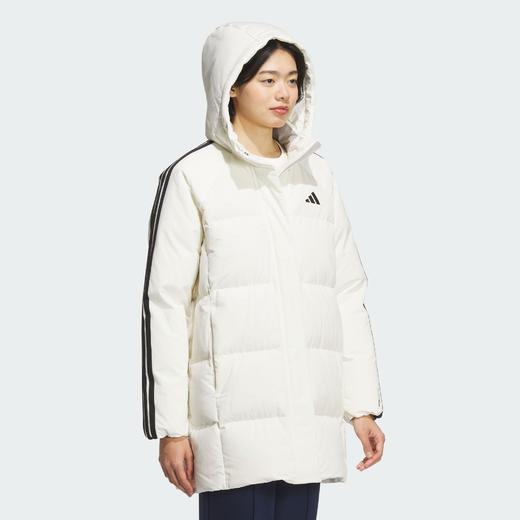 Adidas阿迪达斯MID LENGTH DOWN JACKET 女子中长款三条纹羽绒服600蓬鸭绒KC2485 商品图2