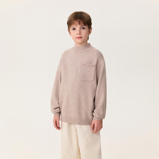 马克珍妮男童立体口袋绵羊毛针织衫2025年冬装新款551890 商品图1