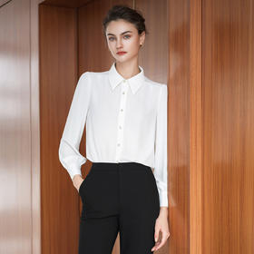 IWY/气质名媛白色衬衫女春秋新款高级感气质职业装面试正装B581