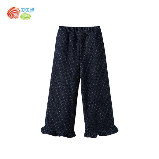 贝贝怡童装女童仿牛仔裤阔腿裤2025秋冬新款宽松女童休闲长裤子ZB3EK048 商品图4