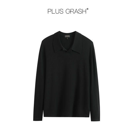 PLUS CRASH2025秋冬新款100%极细美丽诺羊毛一体海鸥领针织羊毛衫 商品图3