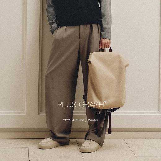 PLUS CRASH打褶好剪裁老钱风宽松百搭简约慵懒风男女休闲裤西装裤 商品图1