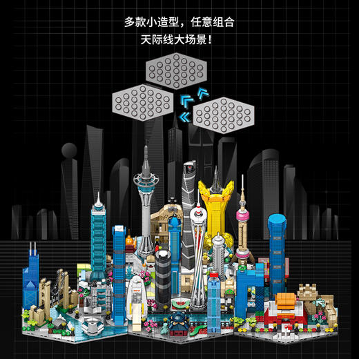 【49.9/2盒任选】乐乐新品‼️天际线积木 超大盒城市主题天际线积木 可送礼 精美礼盒包装 兼容乐高 益智拼装模型玩具儿童礼物 商品图7