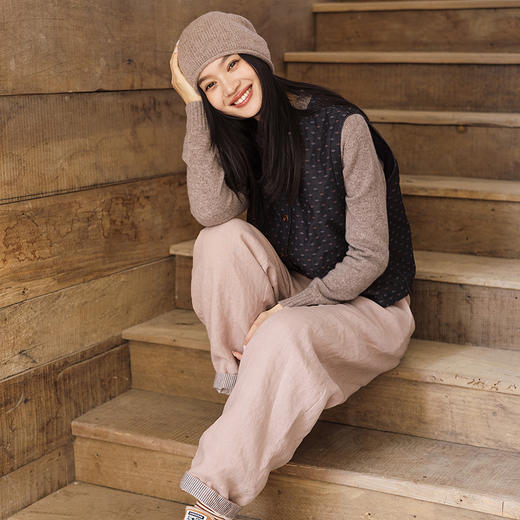 绽放722朵/棉色织提花夹棉短款马甲百搭保暖背心女2025冬新款上衣 商品图2