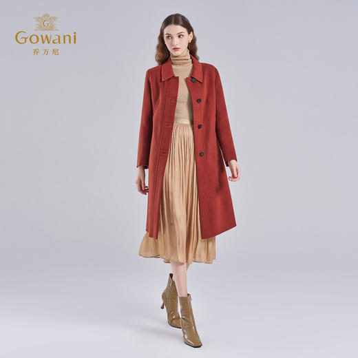 乔万尼时尚高级感羊毛大衣直筒毛呢中长款绵羊毛大衣EF4A219 商品图3