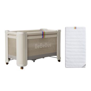bebebus婴儿床拼接大床筑梦家新生儿床便携移动折叠宝宝床 香槟金+床垫 商品图0