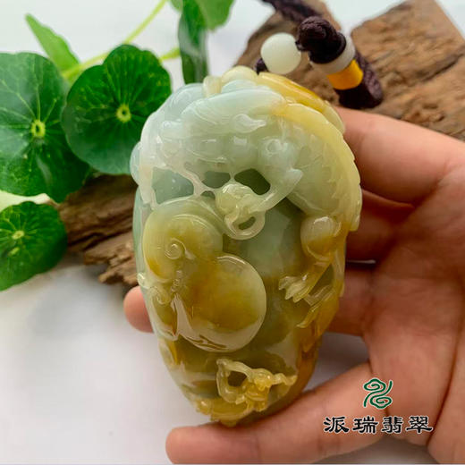 派瑞翡翠 翡翠手把件 糯种 黄翡 商品图2
