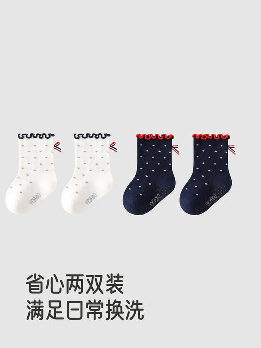 英氏婴儿袜子四季袜女宝宝7A抗菌短袜2双装新款女童YIWCJ0R160A 商品图4