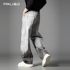 PINLI品立2025秋季新款男士宽松美式高街破洞直筒休闲牛仔长裤潮GD253116139 商品缩略图2