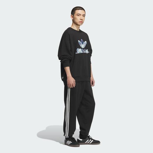 Adidas阿迪达斯SWEAT CREW 男子毛圈布格纹印花运动宽松卫衣套头衫KC0116 商品图2